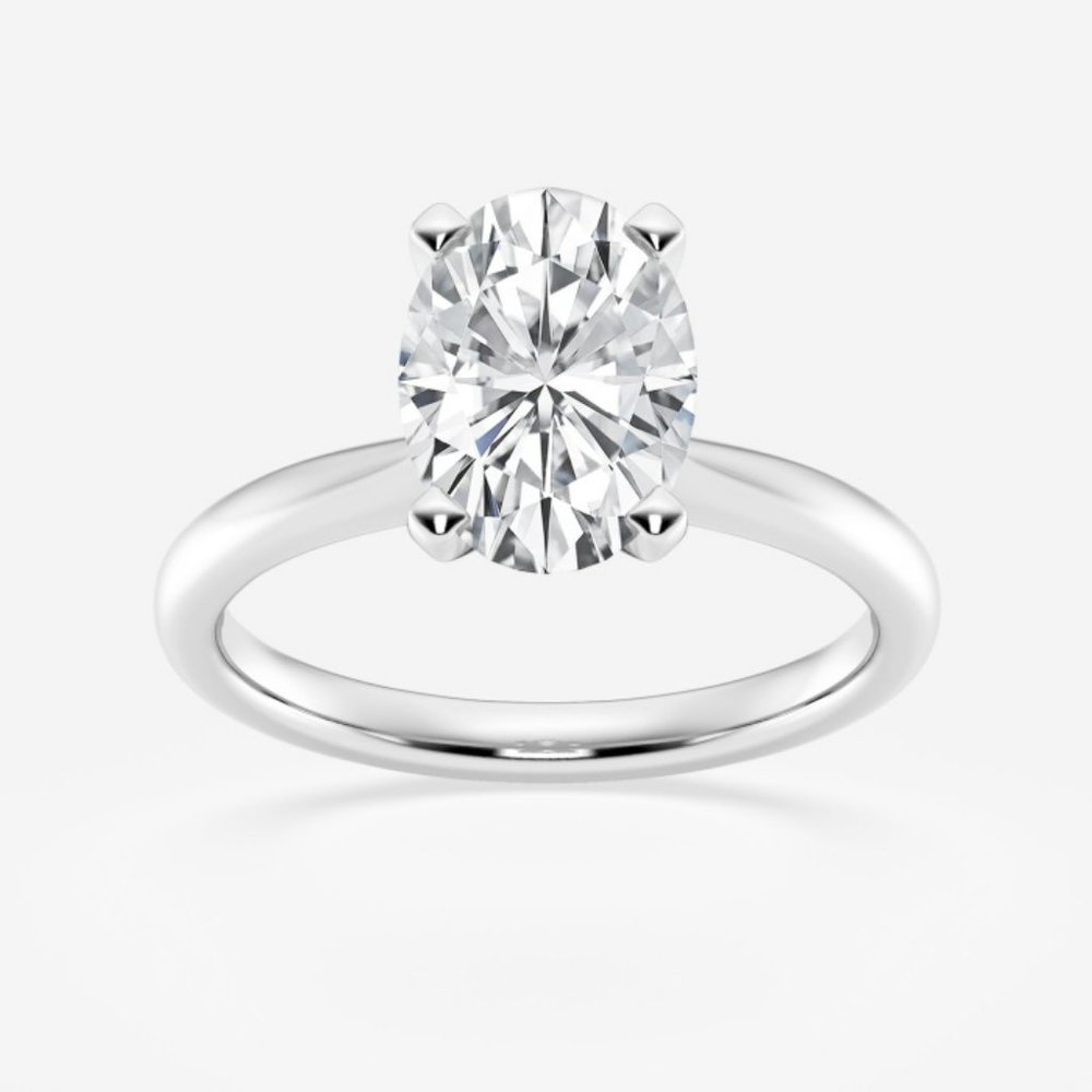 2 CTW Oval Lab Grown Diamond Petite Solitaire Engagement Ring